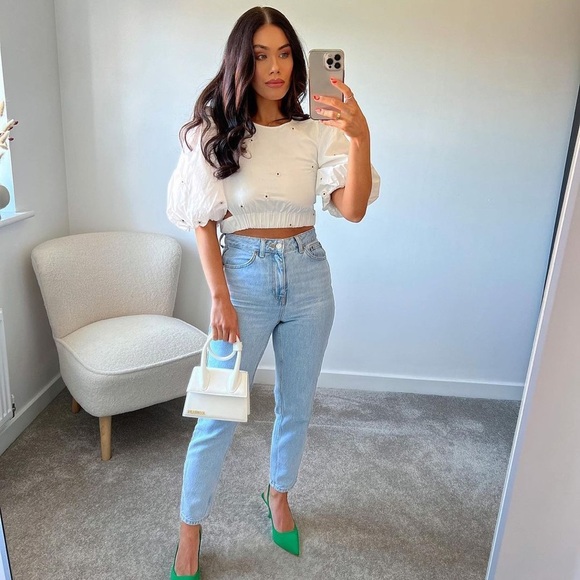 Zara Embroidered Poplin Top With Balloon Sleeves REF. 2320/019 Size XS - Picture 7 of 16